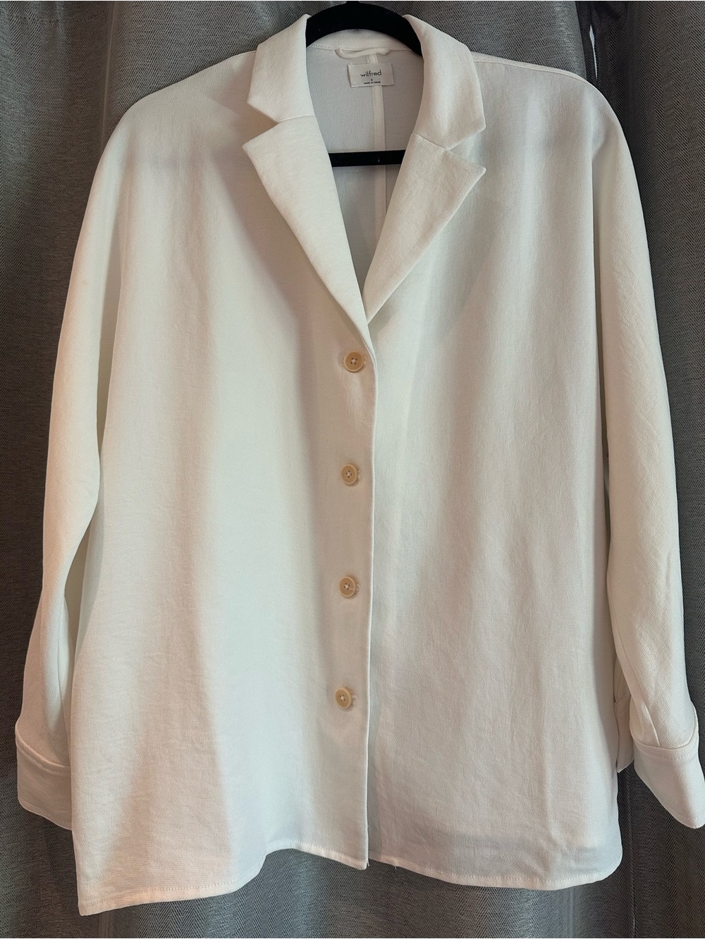 Aritzia Wilfred Ivory Button-Front Relaxed Shirt